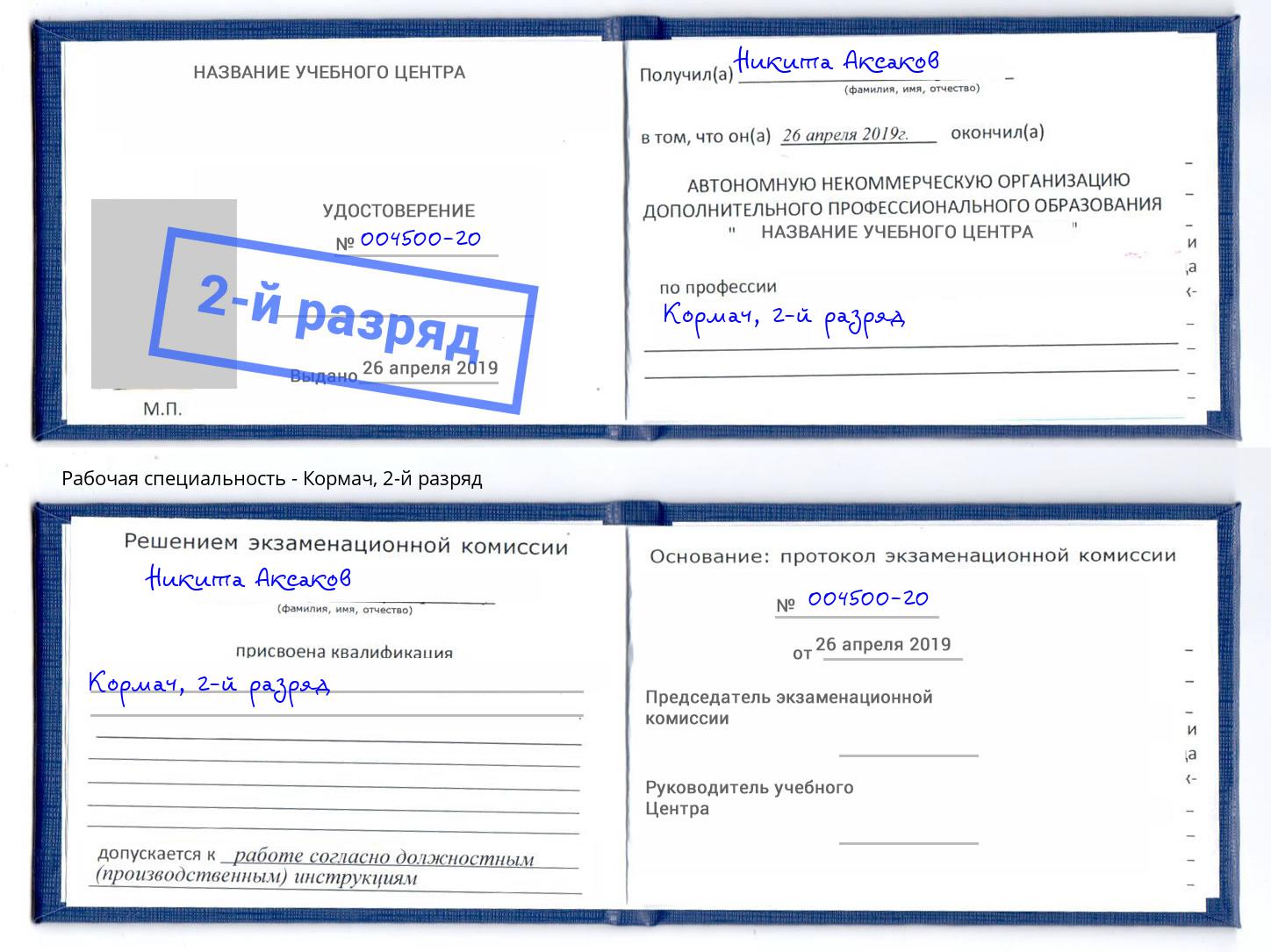 корочка 2-й разряд Кормач Курган