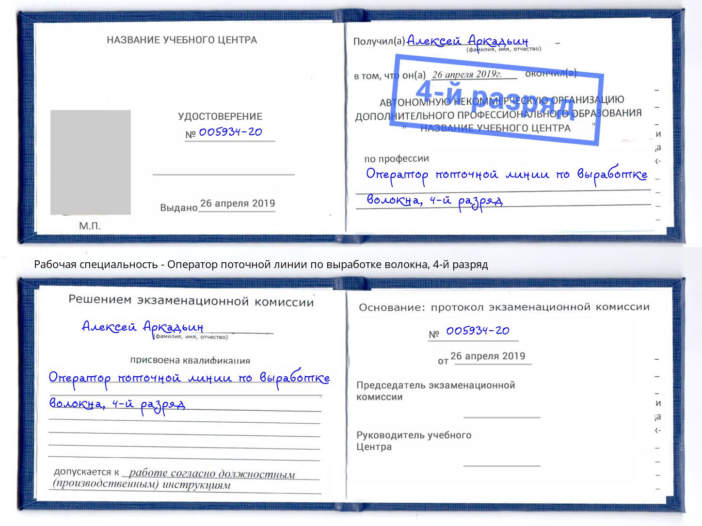 корочка 4-й разряд Оператор поточной линии по выработке волокна Курган